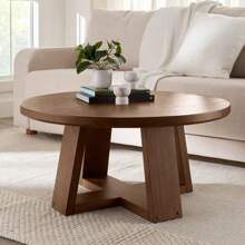 Ezra Coffee Table, Walnut Finish, Round
