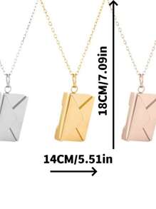 Customized Hot Selling Envelope, Open Love Letter, Engraved Titanium Steel Pendant Necklace, Children's Festival Creative Design Gift