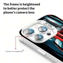 Phone Case, For  11 ProMax/11Pro/11,  15/14/13/12/16 Plus All Series, With Red Car Pattern, Shockproof, Anti-Scratch, Anti-Fingerprint Covers, Portable, Convenient Mobile Phone Protective Shell - 銀色 - 查看 2
