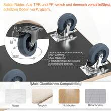 Hengmei Rollbrett Transportroller 1/2 Stück Transporthilfe Mit 2 Feststellbremse Möbelroller Aus Holz Rollwagen Für Möbel Transport 200 Kg Belastbarkeit Pro Plattform Mit 360° Rolle, 600 X 400 X 145 Mm - 1 Stück - Übersicht 5