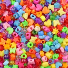 200/400/600pcs Assorted Colorful Plastic Rainbow Pony Beads, Loose Perforated Beads For Jewelry Making DIY Accessories, Bracelet Necklace Handmade Craft Supplies - Mixed Large Hole Beads [FZ237] - View 17