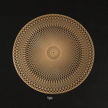 1 peça/4 peças/6 peças/8 peças/12 peças de jogos americanos geométricos redondos de PVC com folha de ouro, decoração de feriados, jogos americanos para mesa de jantar, almofadas de isolamento térmico para hotéis, restaurantes, cozinhas domésticas