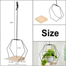 Hanging Flower Pot Shelf With Indoor Hanging Flower Pots Balcony Decoration, Plants, Living Room, Wooden Shelf  Hanging Basket