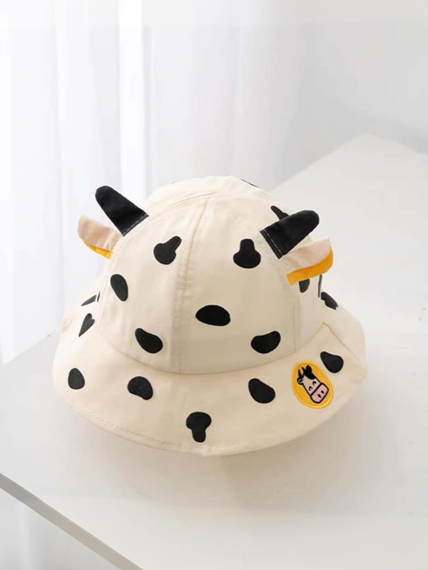 1pc Unisex Baby Cow Design Sun Hat, Versatile Outdoor UV Protection Hat For Toddlers & Infants