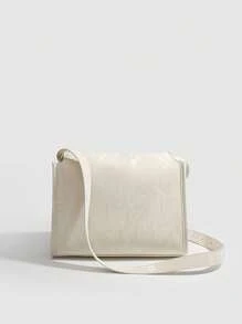 女士复古手提包，时尚小众品牌，优质材料，多功能，大容量，单肩包，腋下包，休闲斜挎包 - 米色 - 查看 4