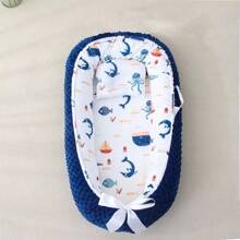 1 Set de colchoneta de lactancia portátil y resistente al aplastamiento con almohada, cuna de viaje para bebés