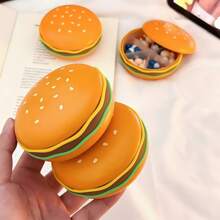 1pc Pill Case In Hamburger Shape, With Multiple Compartments For Easy Medication Organization. Ideal For Travel, Home, And Office Use. Its Compact Design Ensures Portability, Perfect For Storing Daily Pills, Vitamins, And Supplements.