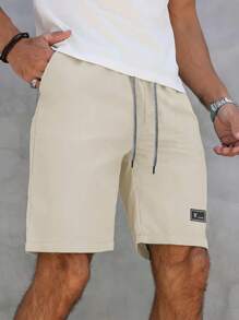 Men's Lightweight Drawstring Sports Shorts, Breathable Quick-Dry, Suitable For Summer Beach And Golf, Slightly Elastic, Solid Color Pockets