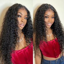 BINF Water Wave Human Hair Bundles 28 30 32 40 Inch Unprocessed Water Deep Curly Bundles Human Hair Natural Color Deep Curly Remy Hair - Natural Black - 查看 9