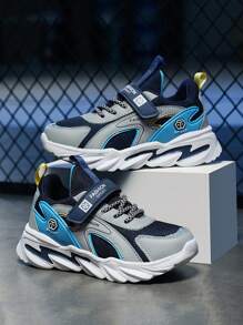 Kids Shoes, New Children Sports Shoes, Boys Mesh Breathable Running Sneakers - Black and White - View 9