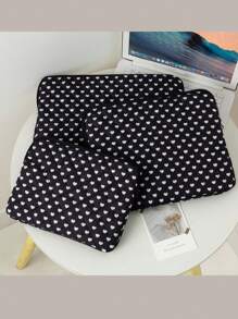 1 件可爱少女粉色蝴蝶结和时尚黑色心形图案平板电脑包，泫雅风格粉色花朵平板电脑包，11/13/15 英寸电脑包 Ipad 包笔记本电脑包，11、13、15 英寸便携式台式机保护包适用于 Mac Book ASUS 平板电脑手提包保护套 9-11 英寸兼容 Ipad Air 4 5 Pro 11 Mini 5 6 IPad 保护套防震包 - 彩色 - 查看 6