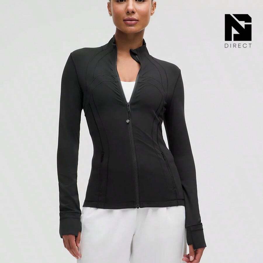 Lululemon Define Jacket Nulu Women's Lightweight, Full Zip Running Track Jacket-For Yoga Gym Running-Sweat-Wicking-Yoga-All Seasons Sport-Spring/Summer-Autumn/Winter-Mother's Day Gifts-Father's Day Gift - 黑色 - 查看 1