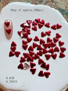 200Pcs Metallic Heart & Heart Shape Decor Rivet For Nail Art Crafts Nail Supplies Nails Nail Charms Nail Gems - Multicolor - View 29