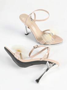 Sandales à talons hauts en satin avec design de broderie florale à bout pointu pour femmes, style chinois élégant, convient pour le printemps/été, l'extérieur, les fêtes, vert menthe - Nude - Voir 6