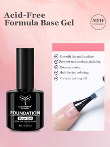 3pcs/Set No-Wipe Nail Gel Polish Kit, Includes Base Coat And Top Coat, Glossy And Durable, Suitable For DIY Home Manicure And Salon - Clear - View 4