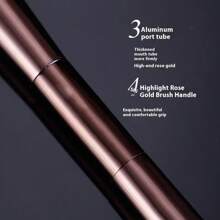 1 Pc Dual-Head Makeup Brush, Soft Polyester Bristles, Metal Handle, Suitable For All Skin Types, Anti-Allergenic