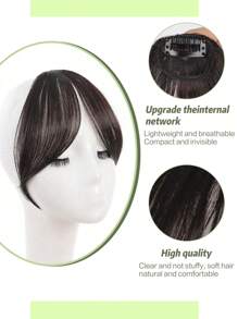 Extensiones de cabello con flequillo central, flequillo natural sin costura y flequillo francés oblicuo, perfectas para uso diario