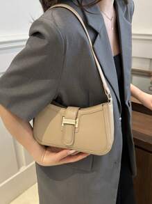 Elegant Crescent-Shaped Underarm Shoulder Bag For Women, Chic Casual Fashion, Solid Color Underarm Bag