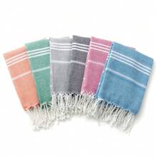 1 Piece Turkish Beach Towel With Tassels, Spa Towel, Fringed Bath Towel, Bohemian Towel, Tropical Rhinestone Towel, Beach Accessories Summer, Holiday Bathroom Decor Travel Essentials Travel Accessories Beach Essentials