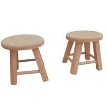 Pack Of 2 Reinforced Multipurpose Wooden Stools - Camel - View 1