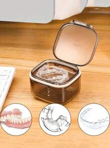 1/2pcs Invisible Aligner Storage Box, Dental Gear Container, 2-Layer Orthodontic Tool Box, Portable Cleaning Case With Drainage Design, Suitable For Home, Outdoor And Travel