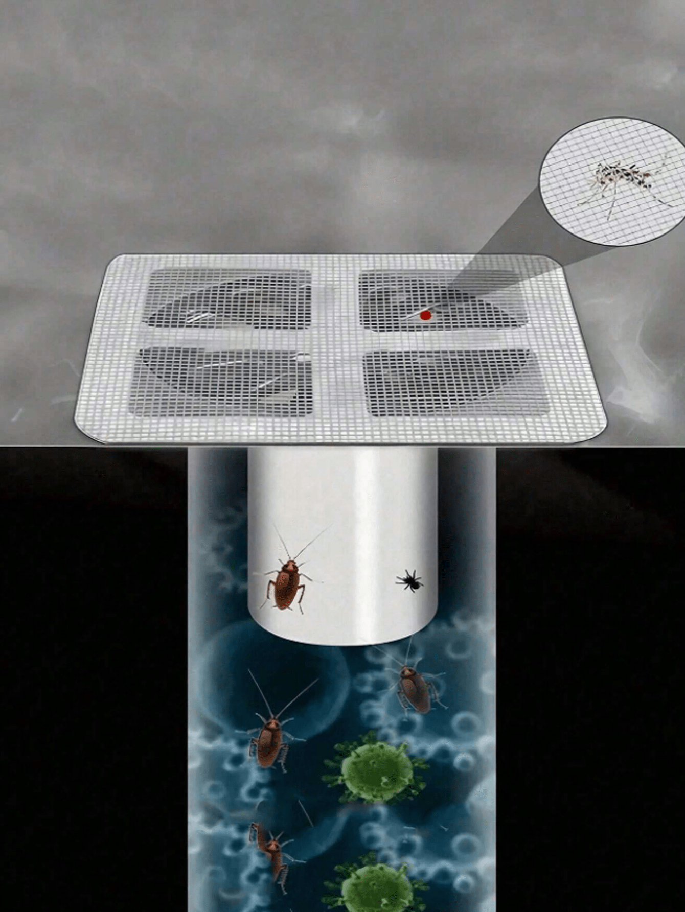 غطاء مرشح صرف المطبخ 50 قطعة – سدادات شعر سيليكون...