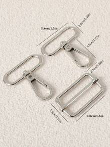 Shoulder Strap Three Pieces Suitcase Hardware Accessories Bag Buckle Shoulder Strap Buckle Bag Square Tail Dog Buckle DIY Accessories Handbag Zinc Alloy Die-Cast Hook Buckle Square Tail Buckle