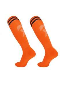 1 Pair Kids High-Top Football/Soccer Socks, Long Sports Socks, Moisture-Wicking Breathable, Suitable For 8-12 Years Old Boys Basketball Training, Girls Running Outdoor Activities
