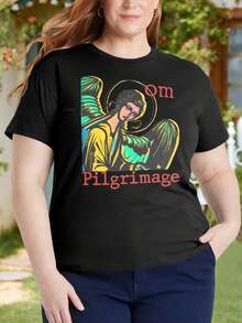 Om Band Fanart oversize women T-Shirt for Ladies (Big Sizes) - Doom Metal Meditation Spirituality Inspired by S. Al Cisneros - Negro - Ver 1