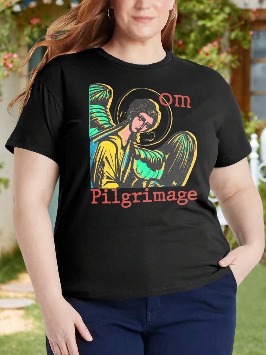 Om Band Fanart oversize women T-Shirt for Ladies (Big Sizes) - Doom Metal Meditation Spirituality Inspired by S. Al Cisneros - Negro - Ver 1