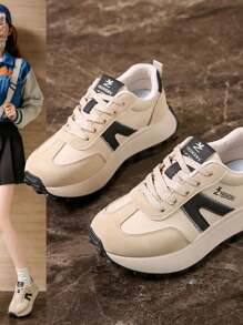 2025New Spring And Summer Plus Size Women's Outdoor Sports Shoes, Lace-Up, Breathable Running Shoes, Anti-Slip, Black