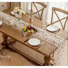 1pc Corredor de mesa floral de renda bordada, Corredor de mesa de flores coloridas, Toalha de mesa de renda vintage, Adequado para casamento, festa, feriado, piquenique, cozinha, mesa de jantar, decoração de casa