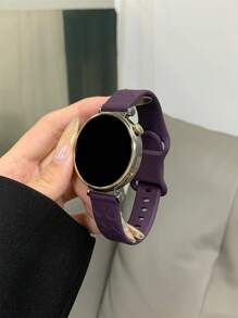 1pc 18mm/20mm/22mm Silicone Watch Band, Compatible With Samsung Galaxy Watch 3/4/5/6 40mm 44mm Classic 43mm 47mm,Compatible With Huawei GT5 GT4 GT 3/2 46mm, Man Woman - Purple - View 3