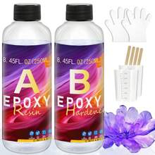 Epoxy Resin AB Glue 1.34oz/6.76oz/16.91oz/33.81oz - New Crystal Clear Coating Kit, Non-Yellowing No Bubbles Self-Leveling Easy Mix 1:1 Ratio, 2 Part Casting Resin For Art, Craft, Jewelry Making, River Table, DIY Gifts - Clear - View 5