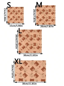 50张,食品吸油纸防油纸垫片纸炸鸡防油纸烘焙面包托盘纸烤盘垫片纸 - 棕色 - 查看 3