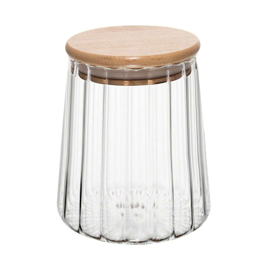 Porta Mantimento de Vidro com Tampa de Bambu 500ml Classic - Wolff