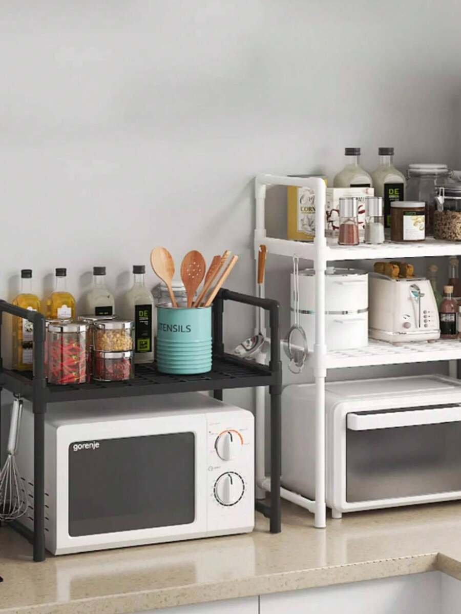 Organizador Cocina Repisas 2 Niveles Horno Microondas Color Negro - Multicolor - Ver 1