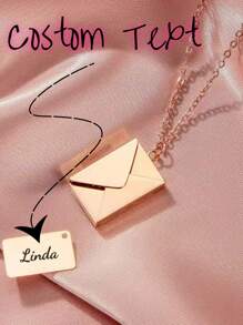 Customized Hot Selling Envelope, Open Love Letter, Engraved Titanium Steel Pendant Necklace, Children's Festival Creative Design Gift
