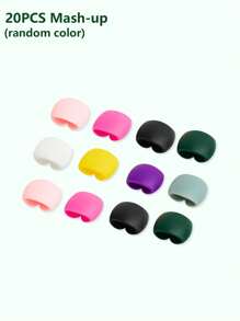 5pcs/10pcs/15pcs/20pcs Simple Solid Color Multi-Functional Cable Winders, Computer Headphone Charger Line Storage Clips, Travel Data Cord Organizer Clips (Random Color) Cable Organizer