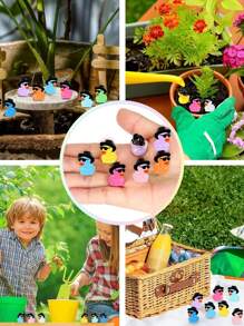 50pcs-Mini Resin Ducks With Sunglasses Hat Tiny Duck Figurines Multicolor Miniature Halloween Resin Duck Figures, Tiny Miniature Ducks Mini With Xmas Hat Figures Tiny Duck Accessories For Craft Home Prank Game Dollhouse Party For Xmas, Craft,Slime, Home Decorations,Christmas Party Gifts,Mini Ducks,Horticultural Ornaments - Multicolor - View 10