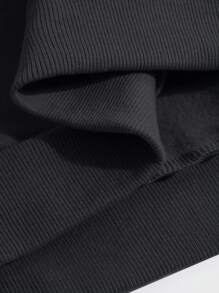 Áo hoodie cổ tròn in chữ Slogan họa tiết sáng tạo mùa xuân mới, áo hoodie cổ tròn cổ tròn in họa tiết đường phố mềm mại thoải mái cho bé trai, dễ thương và thời trang - màu đen - Xem 6