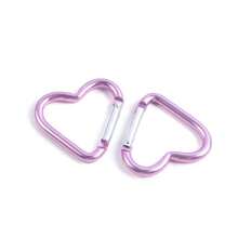1pc/5pcs/10pcs Heart Shaped Spring Carabiner, Aluminum Alloy Clip,Unisex For Outdoor Climbing Backpack, Everyday Small Gift