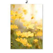 1 pieza de girasol de primavera, molino de viento de limón, casa de campo, flores amarillas, paisaje, carteles, arte de pared, pintura en lienzo para pasillo, decoración interior del hogar, sin marco