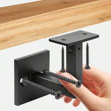 5pack 304 Stainless Steel Adjustable Swivel Handrail Bracket For Staircase, Square Stair Railing Bracket ( Black) - 黑色 - 查看 7