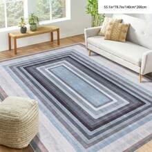 [5mm Thickness Crystal Velvet Flocked Bottom] 1pc Geometric Floral Pattern Carpet - Waterproof, Anti-Slip, Absorbent, Machine Washable, Soft Comfortable Mat, Suitable For Kitchen, Living Room, Bedroom, Hallway, Bathroom, Laundry Room - Easy To Clean, Carpet For Home Decor