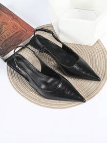 Damen schwarze High Heels, 4 cm Keilabsatz, Peep Zehen, Schlüpfen, Abendkleid Partyschuhe, dünner Absatz