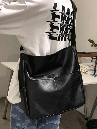 peach tree Multifunctional Shoulder Bag Suitable For High School And College Students, Men's Casual Sling Bag, Father's Day Gift, School/Work/Travel/College/Outdoor/Gym/Dorm Bag, Shoulder Bag, Handbag, Waist Bag, Beach Bag, Fitness Bag, Black, Large Capacity, Multifunctional, Portable, Fashion, Casual, Retro, Men's Christmas Gift Vintage Luggage Men Essentials Shopper Bag Fashion Men's Bags School Bag For College Bag For School Bag School Back To School Supplies Tote Bag With Zipper Large Tote Bag Shopping Bag Laptop Bag