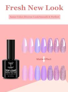 Matte Finish Nail Polish, Matte Effect Nail Lacquer, Suitable For Home Manicure And Salon DIY - Clear - View 3