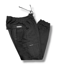 Jogger Cargo  colores negro verde beige azul holgado over size - Negro - Ver 4