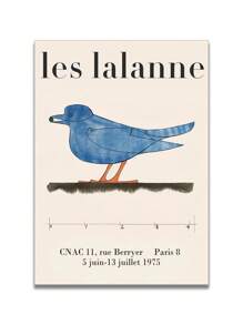 動物復古復古藍鳥帆布印刷海報，懷舊古典牆藝術客廳家居裝飾（無框） - 米色 - 查看 13